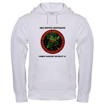 3SB - A01 - 03 - 3rd Supply Battalion with Text - Hooded Sweatshirt - Click Image to Close